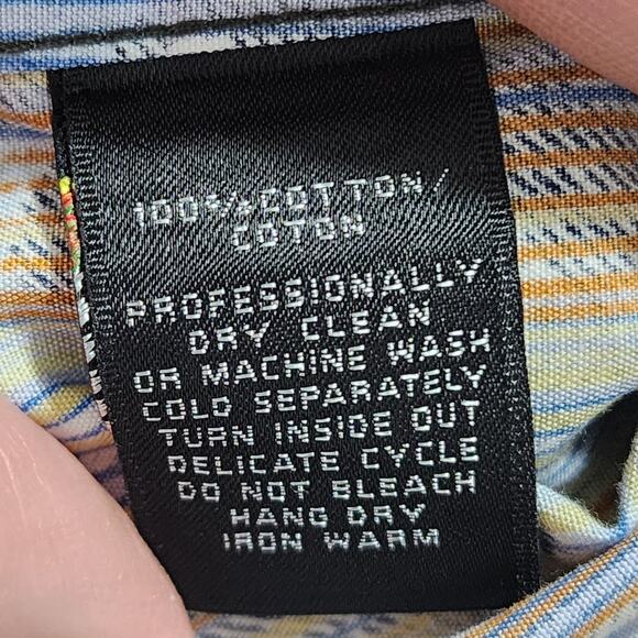 Jhane Barnes Mens Shirt Brown Geometric Classic Fit Long Sleeve Button Up Office - Picture 7 of 8